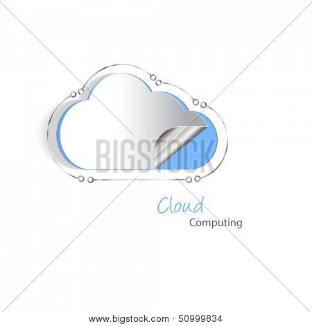 Paper cutouts of a cloud with a silver lining. Cloud hosting and never losing date concept. EPS10 vector format