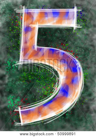 Numbering On A Green Background.