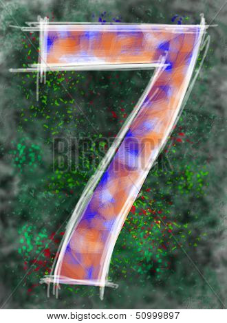 Numbering On A Green Background.
