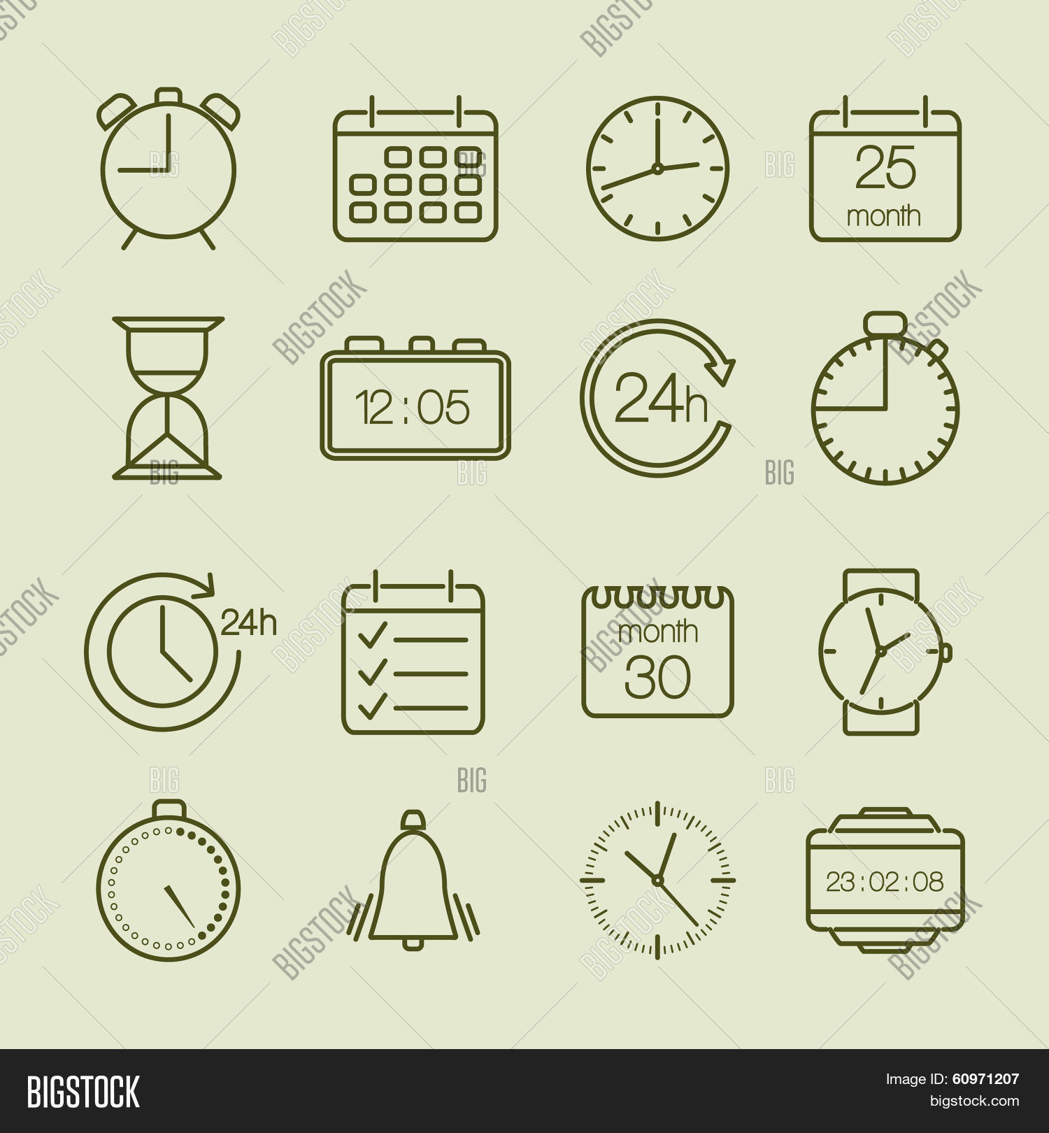Simple Time Calendar Vector & Photo (Free Trial) | Bigstock