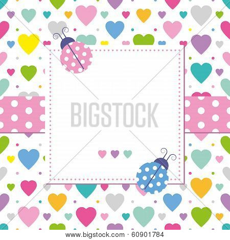 ladybugs and hearts greeting card