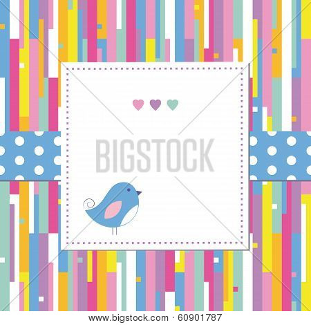 bird on abstract pattern card