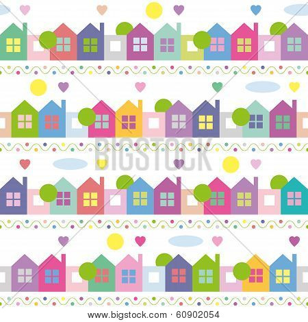 colorful houses pattern