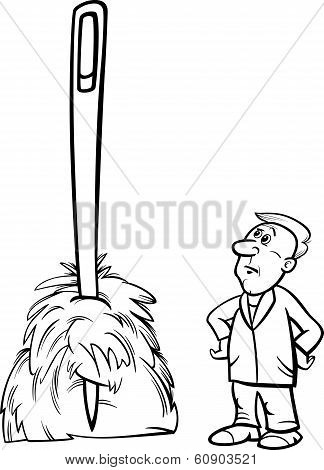 Needle In A Haystack Saying Cartoon