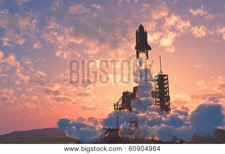 The launch against the sky.