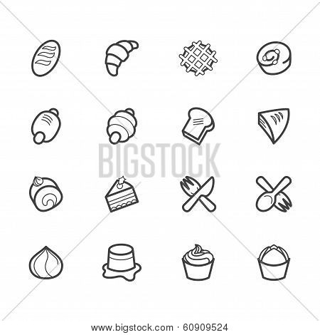 bakery popular vector icon set on white background