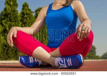 Girl practicing yoga and meditation