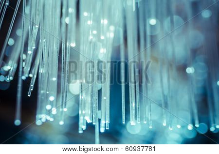 Fiber optic cables, fibre connection, telecomunications concept.