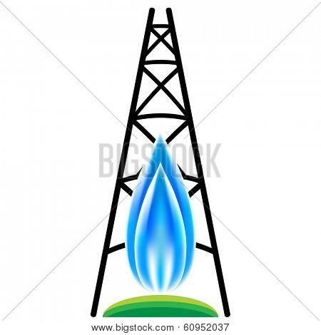 An image of a natural gas fracking icon.