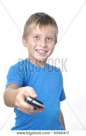 Junger Mann behandeln Cellphone Foward
