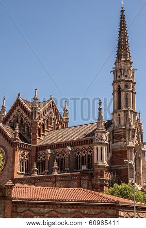 Church Of The Salesians In Barcelona. Catalonia, Spain