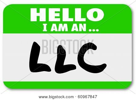 LLC Name Tag Sticker Introduction Meet New Business