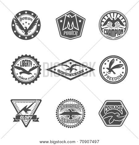 Eagle label icon set