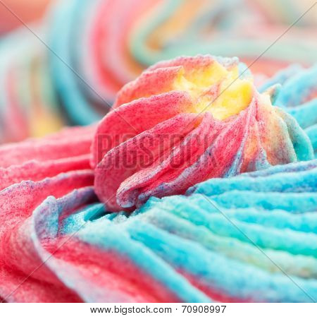 Colourful icing closeup
