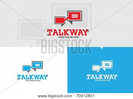 Online chatting vector logo design, Bubble message concept, Vector Editable