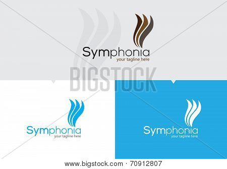 Social flower concept vector logo design template. Vector editable