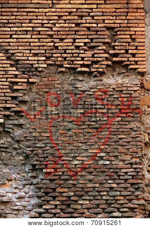 Red Brick Wall Texture Grunge Background