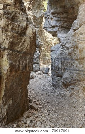 Pathway At Imbros Gorge. Crete. Greece