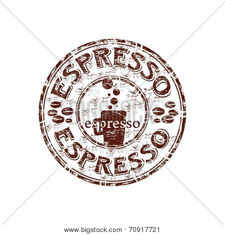 Espresso grunge rubber stamp