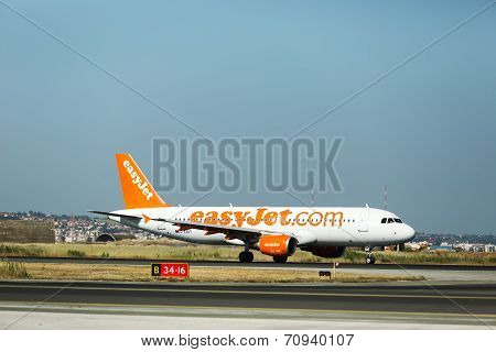 Easyjet Airline Takes Off From International Airport 'makedonia', Greece. Easyjet Is The Second Larg