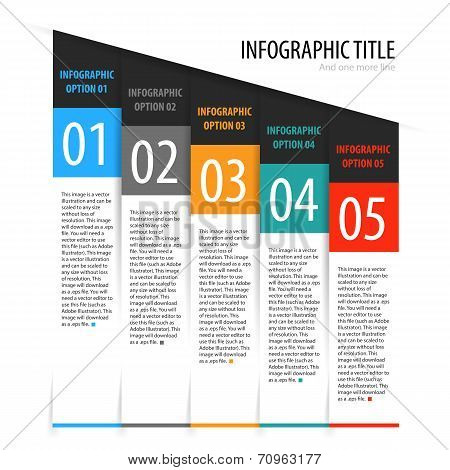 Flat vertical infographics options banner set.