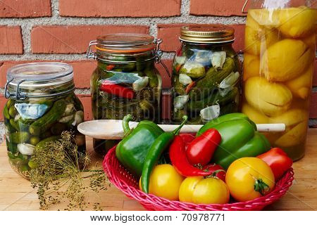 Fresh Homemade Pickles Preserved Vegetables
