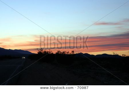 砂漠の夕焼け
