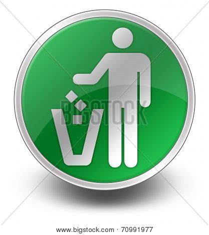 Icon, Button, Pictogram Litter Container