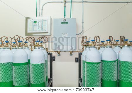 Medical Oxygen Tank In Hospital Control Room