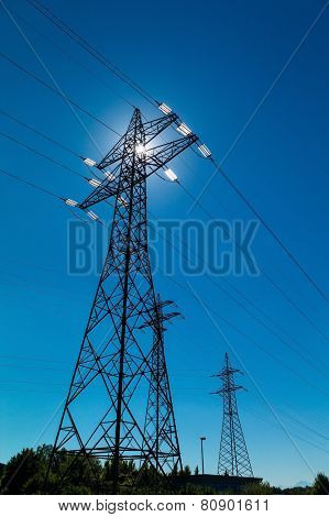 pylon, symbolic photo for energy production, supply and mains