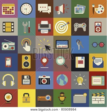 Social Media Funky Internet Symbols Icons Vector Concept