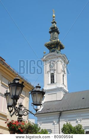 belltower of Cathedral of the Holy Great-Martyr George in Novi Sad, Serbia 