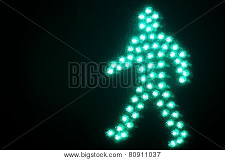 Green Man Go Pedestrian Traffic Light