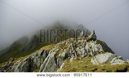 Way to Moldoveanu Peak, the highest peak in Romanian Carpathians
