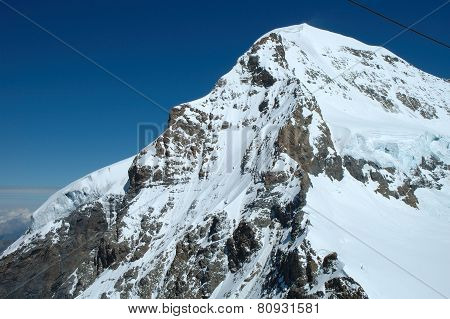 Monch Peak In Alps In Switzerland