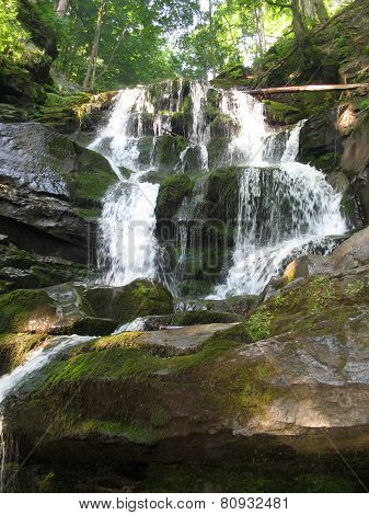 Waterfall in spring forest