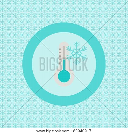 Termometer With Snowflake Flat Icon