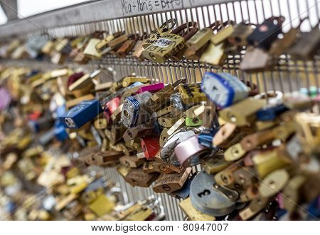 Love Lockers Fills The Pont Des Arts In The Center Of Paris.
