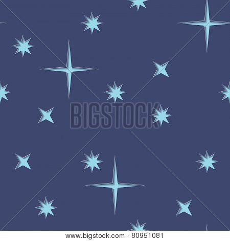 Night Sky With Stars Seamless Texture. Vector Background