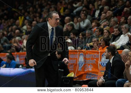 VALENCIA, SPAIN - JANUARY 21: Vladimir Arnautovic during Eurocup match between Valencia Basket Club and CSU Asesoft at Fonteta Stadium on January 21, 2015 in Valencia, Spain