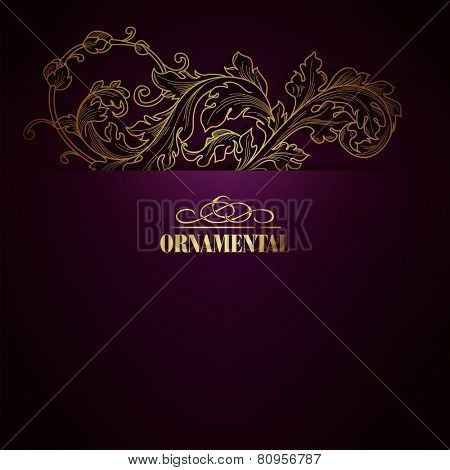 Beautiful elegant background with lace floral ornament and place for text. Designl elements, ornate background. Vector illustration. EPS 10