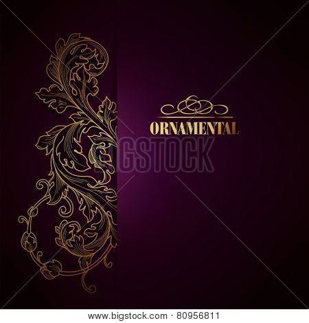 Beautiful elegant background with lace floral ornament and place for text. Designl elements, ornate background. Vector illustration. EPS 10