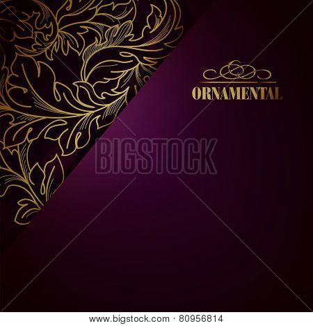 Beautiful elegant background with lace floral ornament and place for text. Designl elements, ornate background. Vector illustration. EPS 10