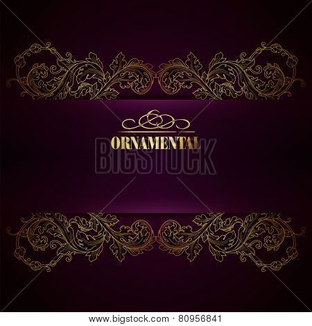 Beautiful elegant background with lace floral ornament and place for text. Designl elements, ornate background. Vector illustration. EPS 10