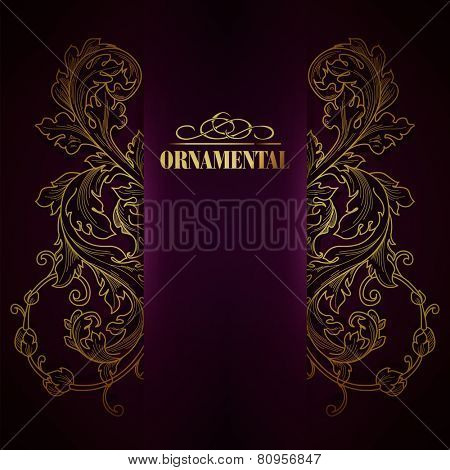 Beautiful elegant background with lace floral ornament and place for text. Designl elements, ornate background. Vector illustration. EPS 10