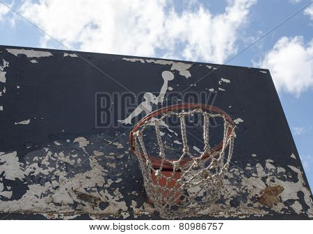 Jumpman Logo By Nike On The Old Basketball Backboard