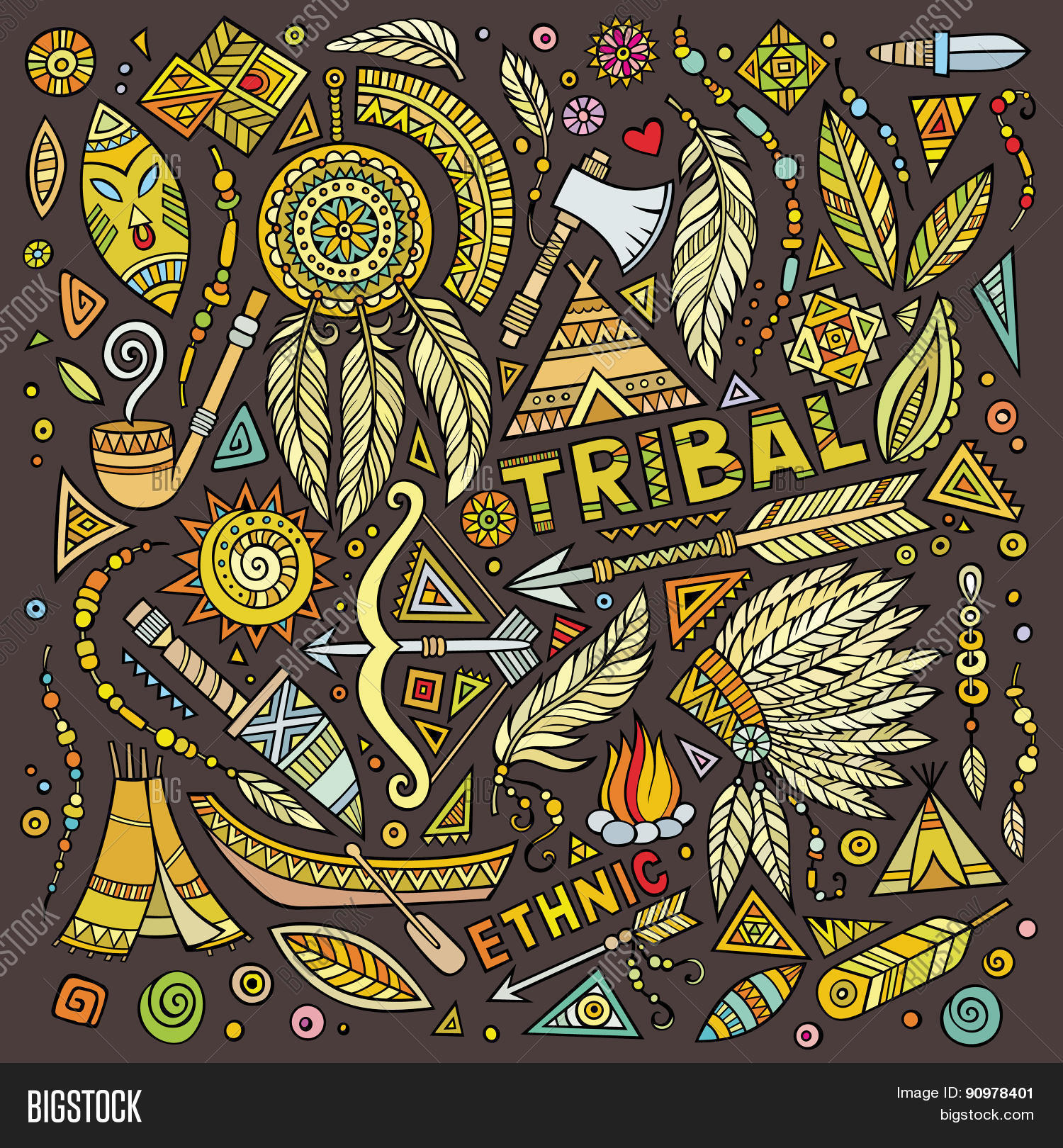 Tribal Native Set Vector & Photo (Free Trial) | Bigstock