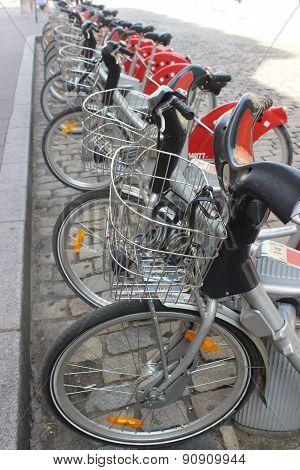 Public Bike System In Lyon France