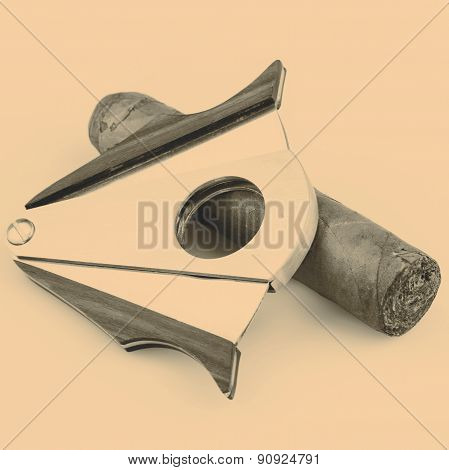 Cigar And Cutter On A White Background