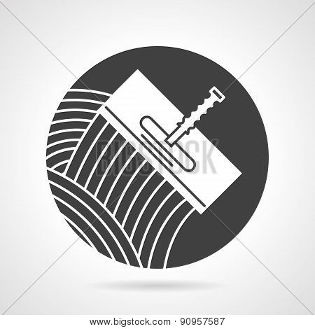 Tile trowel black round vector icon